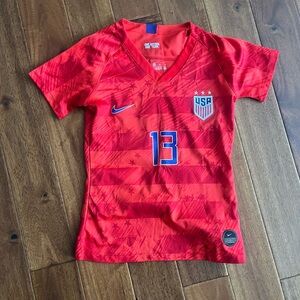 Alex Morgan #13 Nike Youth  Red Soccer Jersey with USA Emblem